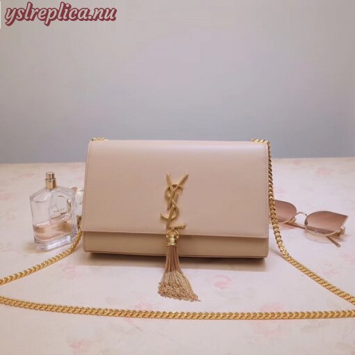 Replica YSL Fake Saint Laurent Medium Kate Bag With Tassel In Powder Smooth Leather 3