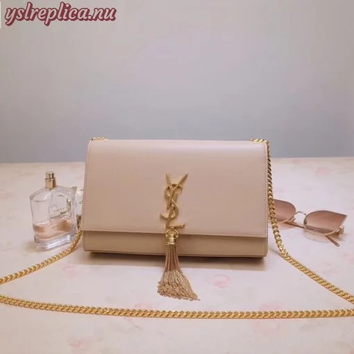 Replica YSL Fake Saint Laurent Medium Kate Bag With Tassel In Powder Smooth Leather 3
