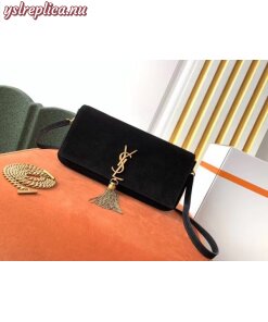 Replica YSL Fake Saint Laurent Kate 99 Shoulder Bag In Black Suede 2