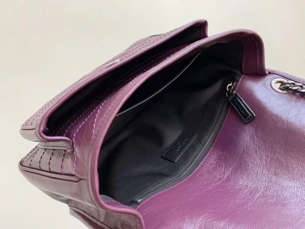 Replica YSL Fake Saint Laurent Medium Niki Bag In Prunia Crinkled Leather 4