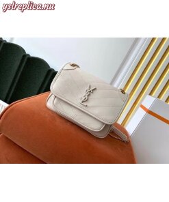 Replica YSL Fake Saint Laurent Baby Niki Bag In White Lambskin 2