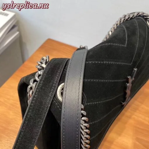 Replica YSL Fake Saint Laurent Medium Niki Bag In Black Suede 4