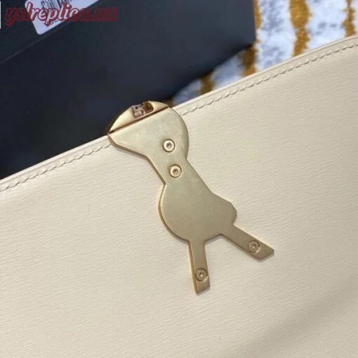 Replica YSL Fake Saint Laurent Solferino Small Bag In Beige Calfskin 8