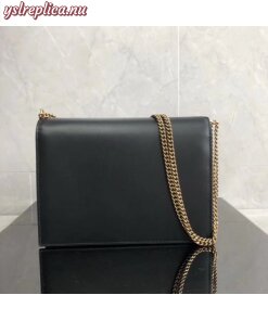 Replica YSL Fake Saint Laurent Black Cassandra Monogram Clasp Bag 2