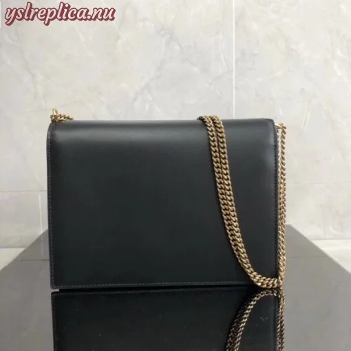 Replica YSL Fake Saint Laurent Black Cassandra Monogram Clasp Bag 2