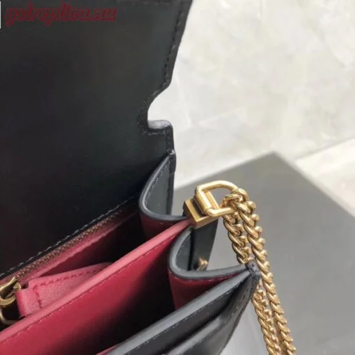 Replica YSL Fake Saint Laurent Black Cassandra Monogram Clasp Bag 6