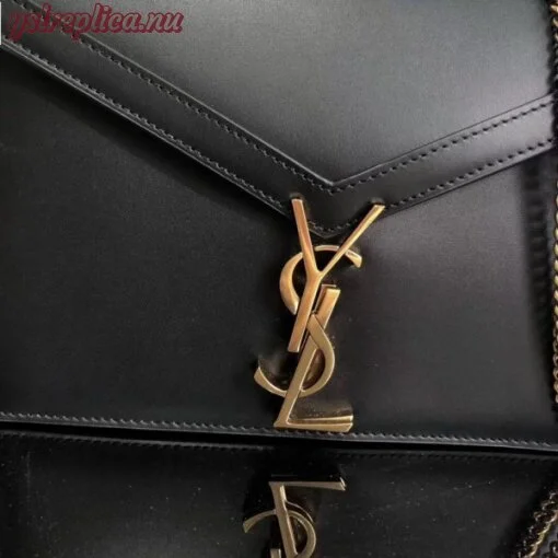 Replica YSL Fake Saint Laurent Black Cassandra Monogram Clasp Bag 7