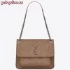 Replica YSL Fake Saint Laurent Cassandra Clasp Bag In Bordeaux Croc-Embossed Leather 9