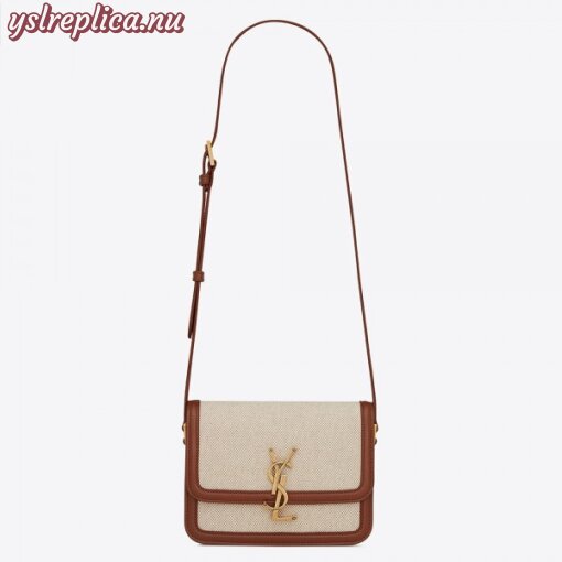 Replica YSL Fake Saint Laurent Solferino Small Bag In Canvas with Calfskin