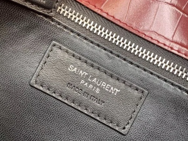 Replica YSL Fake Saint Laurent Cassandra Clasp Bag In Bordeaux Croc-Embossed Leather 5