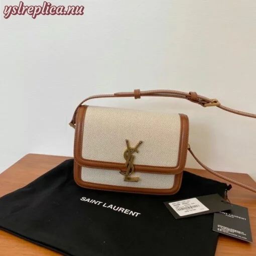 Replica YSL Fake Saint Laurent Solferino Small Bag In Canvas with Calfskin 4
