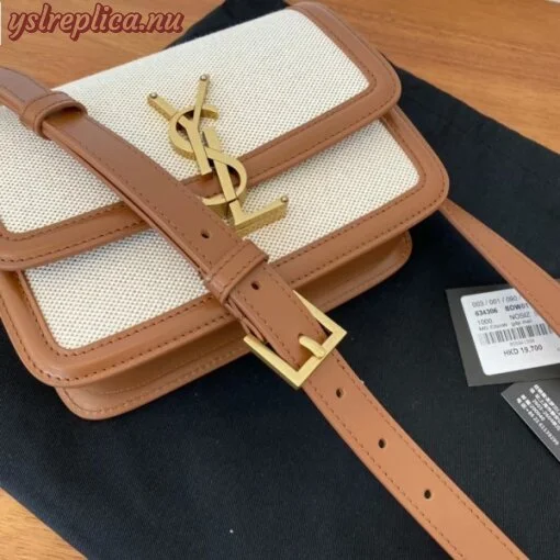 Replica YSL Fake Saint Laurent Solferino Small Bag In Canvas with Calfskin 5