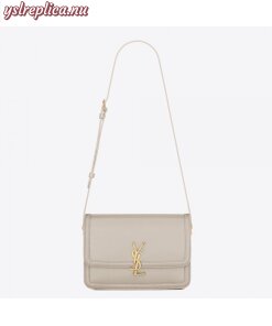 Replica YSL Fake Saint Laurent Solferino Medium Bag In White Calfskin