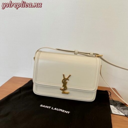 Replica YSL Fake Saint Laurent Solferino Medium Bag In White Calfskin 10