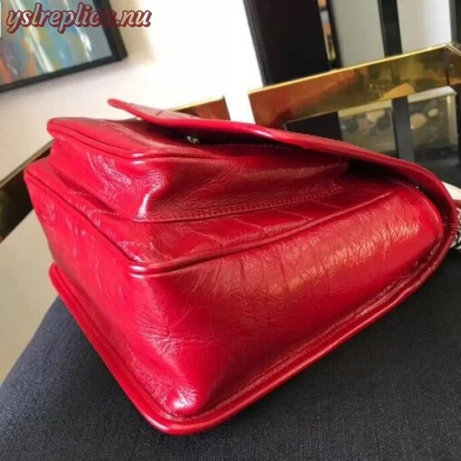 Replica YSL Fake Saint Laurent Medium Niki Bag In Red Crinkled Leather 2