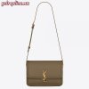 Replica YSL Fake Saint Laurent Cassandra Medium Bag In Dark Green Grained Leather 12