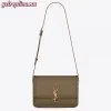 Replica YSL Fake Saint Laurent Cassandra Medium Bag In Dark Green Grained Leather 12