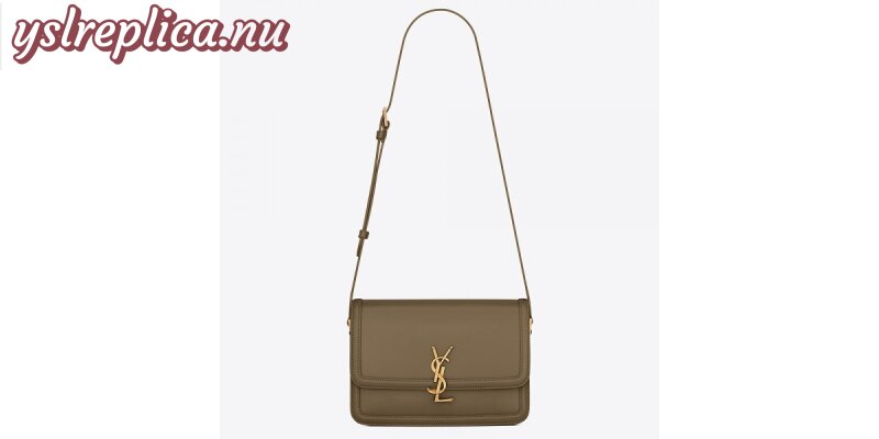 Replica YSL Fake Saint Laurent Solferino Medium Bag In Khaki Calfskin 2