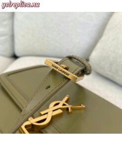 Replica YSL Fake Saint Laurent Solferino Medium Bag In Khaki Calfskin 2