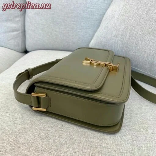 Replica YSL Fake Saint Laurent Solferino Medium Bag In Khaki Calfskin 6