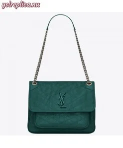 Replica YSL Fake Saint Laurent Medium Niki Bag In Turquoise Vintage Leather