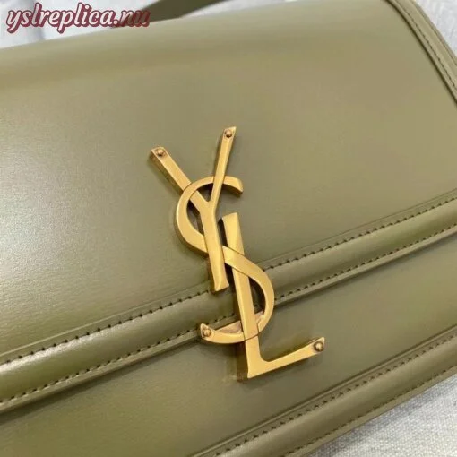 Replica YSL Fake Saint Laurent Solferino Medium Bag In Khaki Calfskin 10