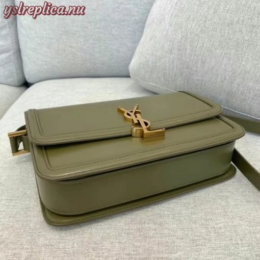 Replica YSL Fake Saint Laurent Solferino Medium Bag In Khaki Calfskin 11