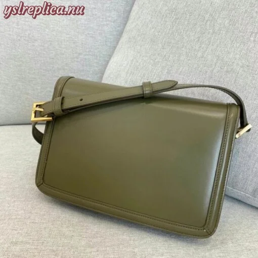 Replica YSL Fake Saint Laurent Solferino Medium Bag In Khaki Calfskin 12