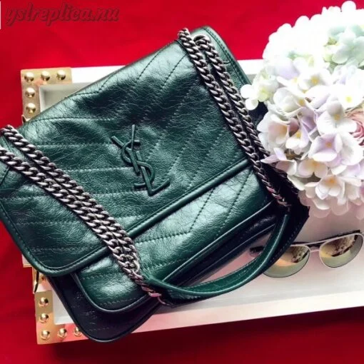 Replica YSL Fake Saint Laurent Medium Niki Bag In Turquoise Vintage Leather 7