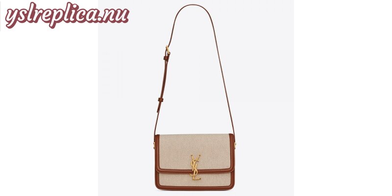Replica YSL Fake Saint Laurent Solferino Medium Bag In Canvas with Calfskin 2