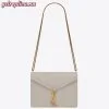 Replica YSL Fake Saint Laurent Blanc Cassandra Monogram Clasp Bag 10