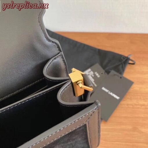 Replica YSL Fake Saint Laurent Solferino Medium Soft Bag In Black Suede 4