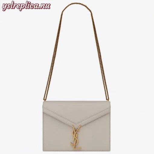 Replica YSL Fake Saint Laurent Blanc Cassandra Monogram Clasp Bag