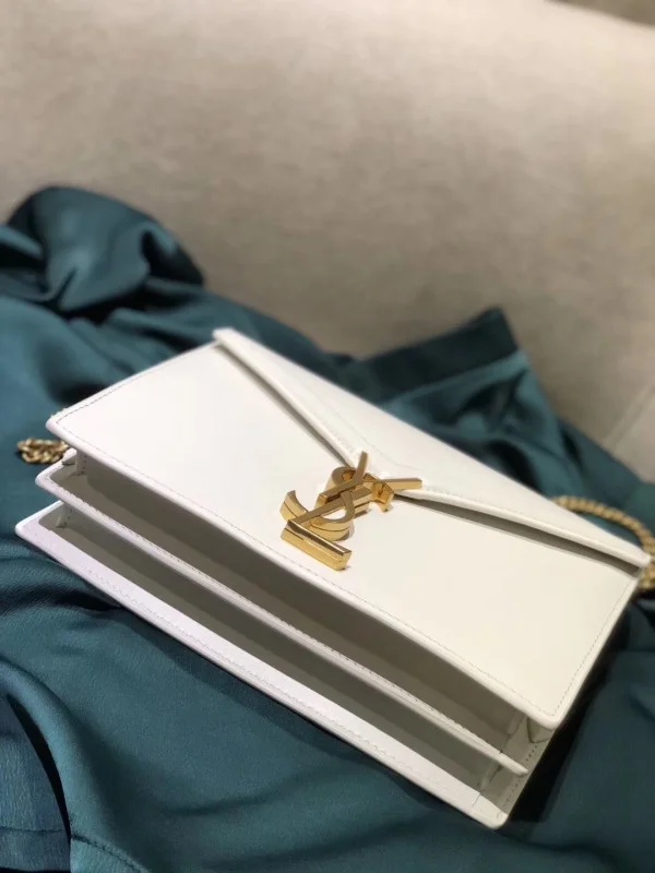 Replica YSL Fake Saint Laurent Blanc Cassandra Monogram Clasp Bag 5