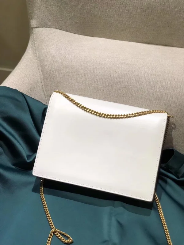 Replica YSL Fake Saint Laurent Blanc Cassandra Monogram Clasp Bag 8