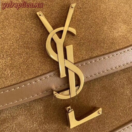 Replica YSL Fake Saint Laurent Solferino Medium Soft Bag In Brown Suede 11