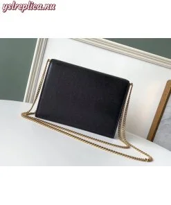 Replica YSL Fake Saint Laurent Cassandra Clasp Bag In Black Grained Leather 2