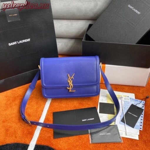 Replica YSL Fake Saint Laurent Solferino Medium Bag In Blue Box Calfskin 2