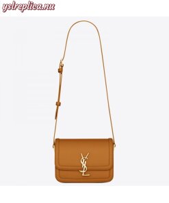 Replica YSL Fake Saint Laurent Solferino Small Bag In Brown Calfskin