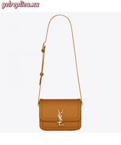 Replica YSL Fake Saint Laurent Solferino Small Bag In Brown Calfskin