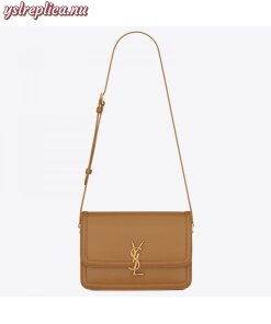 Replica YSL Fake Saint Laurent Solferino Medium Bag In Brown Box Calfskin