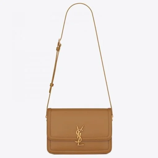 Replica YSL Fake Saint Laurent Solferino Medium Bag In Brown Box Calfskin