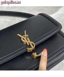 Replica YSL Fake Saint Laurent Solferino Medium Bag In Black Calfskin 2