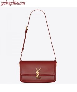 Replica YSL Fake Saint Laurent Solferino Medium Bag In Bordeaux Calfskin