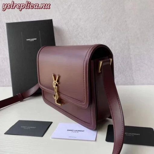 Replica YSL Fake Saint Laurent Solferino Medium Bag In Bordeaux Calfskin 6