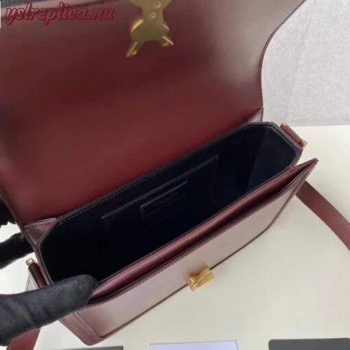Replica YSL Fake Saint Laurent Solferino Medium Bag In Bordeaux Calfskin 9