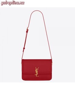 Replica YSL Fake Saint Laurent Solferino Medium Bag In Red Calfskin