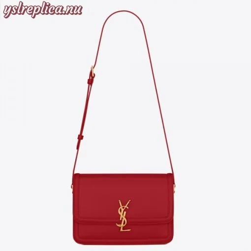 Replica YSL Fake Saint Laurent Solferino Medium Bag In Red Calfskin