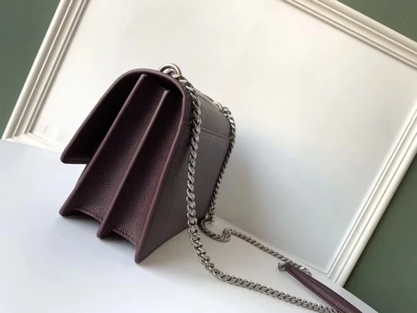 Replica YSL Fake Saint Laurent Sunset Medium Bag In Bordeaux Grained Leather 4