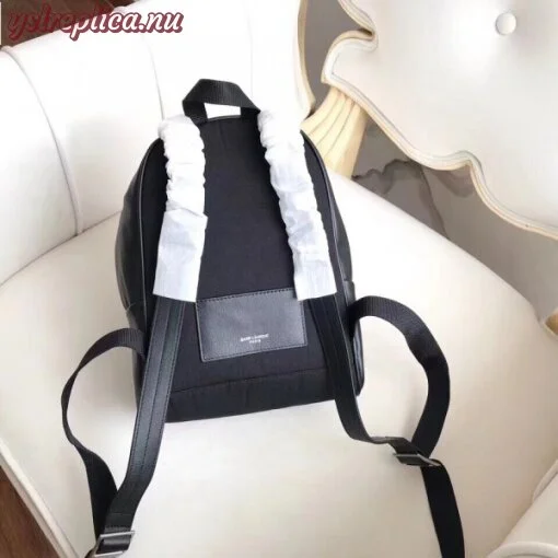 Replica YSL Fake Saint Laurent Black Mini Toy City Embroidered Backpack 8